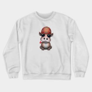 Cute Baby Hippo Firefighter Crewneck Sweatshirt